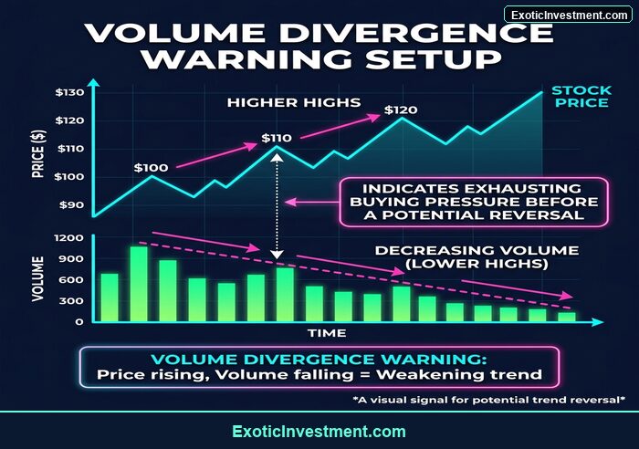 volume divergence warning setup technical analysis