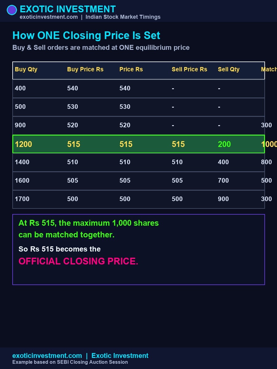 closing auction session order book