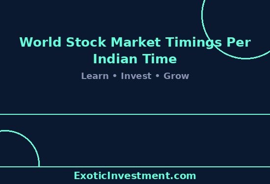World Stock Market Timings per Indian Time (IST) Guide