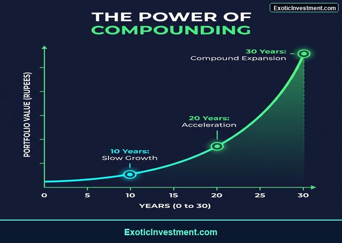 compounding interest growth wealth curve India