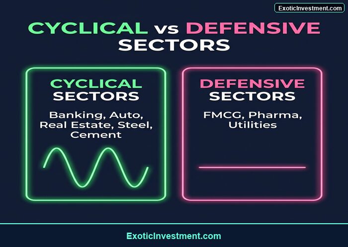 economic cycles vs cyclical defensive sectors India