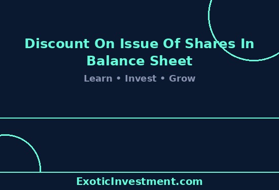 discount on issue of shares in balance sheet
