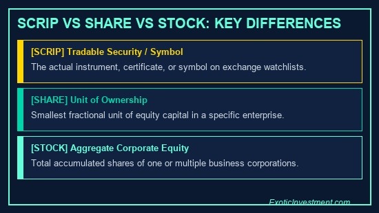 what is scrip in stock market comparison