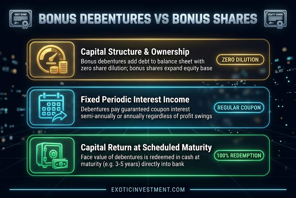 bonus debentures vs bonus shares