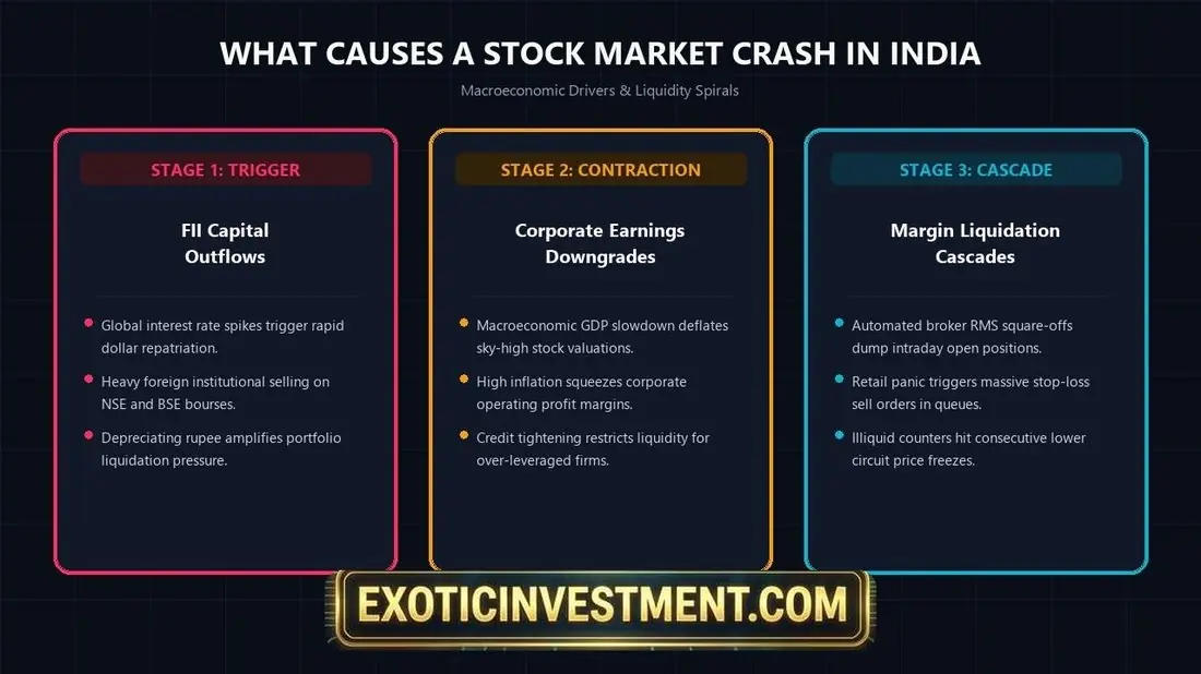 what causes a stock market crash in india