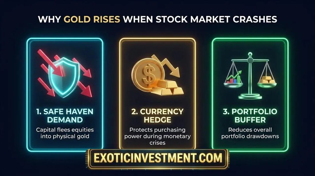 why gold rises when stock market crashes