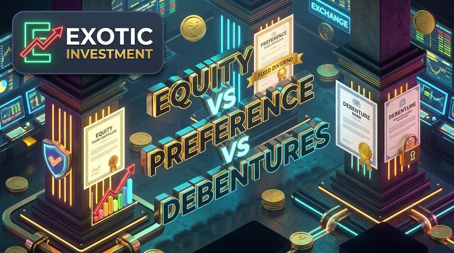Difference Between Equity, Preference Shares & Debentures