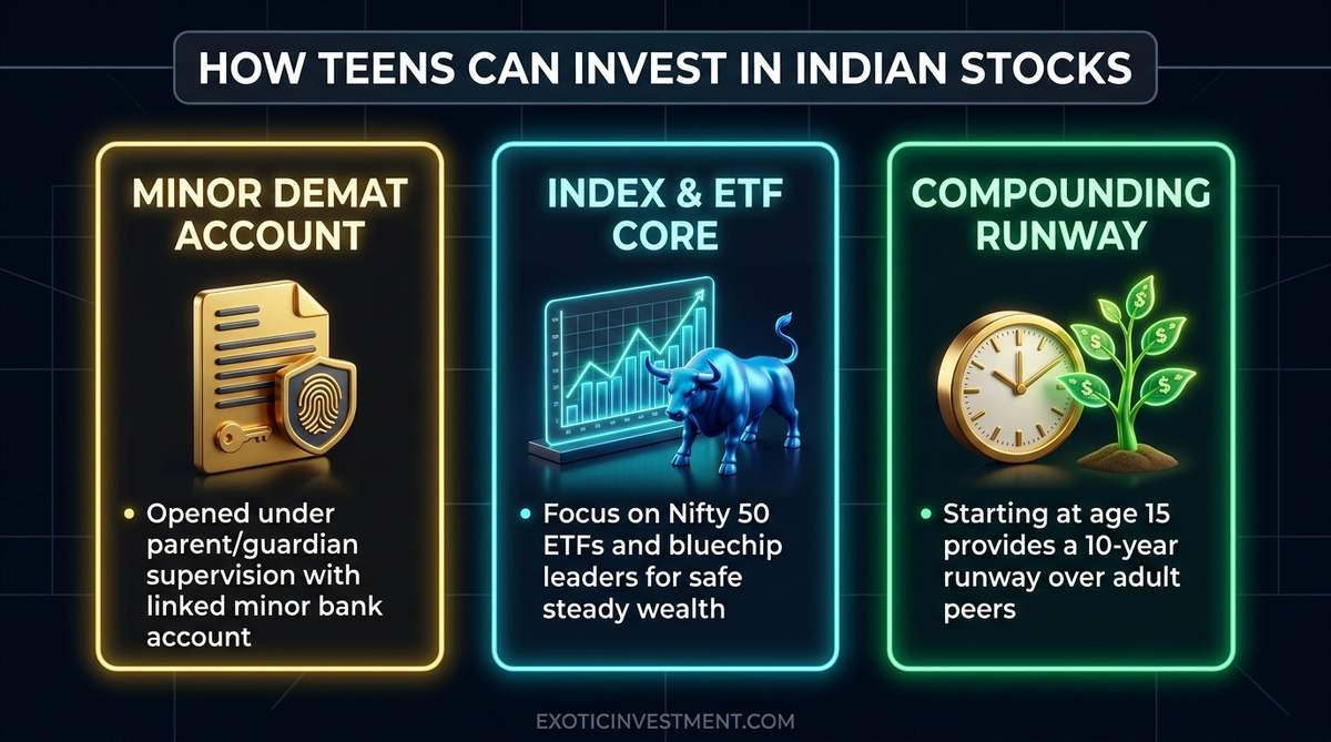 how teens can invest in stock market india