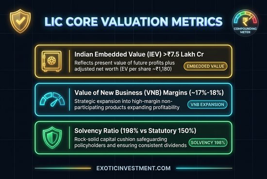 lic share analysis embedded value and vnb margins
