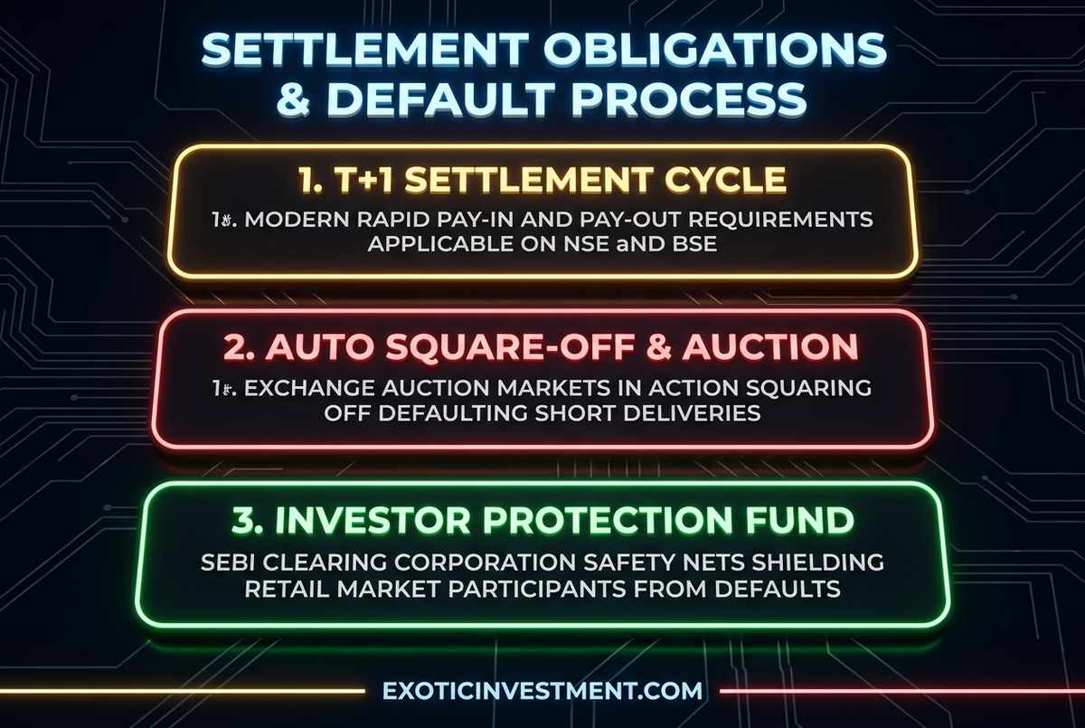 settlement default process in share market