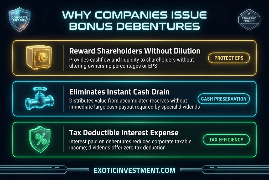why companies issue bonus debentures
